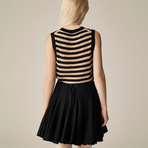 NWT!! J. CREW Godet Mini Skirt Black Chino Pleated Solid Pleats Preppy Size 0 - Picture 8 of 16